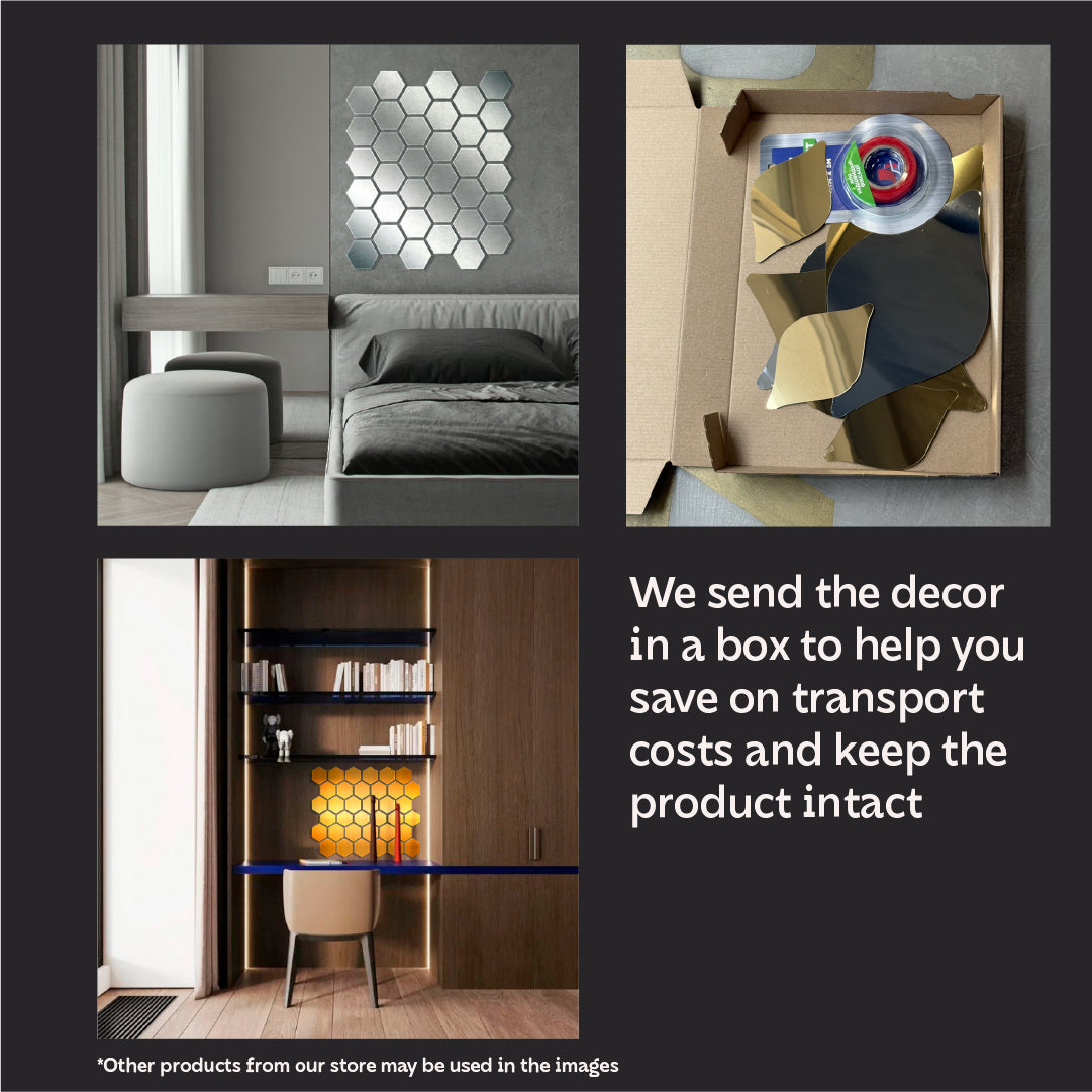 DFA Honeycomb Mirror Decor: A Modern Geometric Accent for Any Space, 18pcs/36pcs (YA00028)
