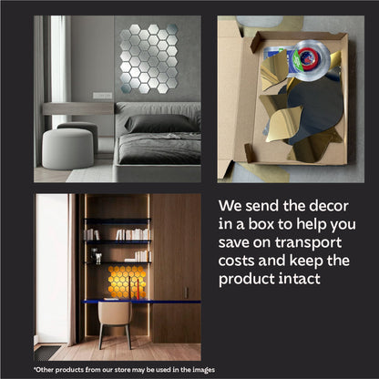 DFA Honeycomb Mirror Decor: A Modern Geometric Accent for Any Space, 18pcs/36pcs (YA00028)