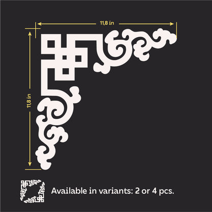 Elegant accent: DFA mirror corner pattern for your interior, 2pcs/4pcs (YA00029)