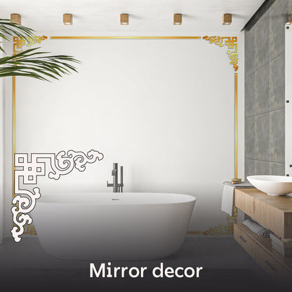 Elegant accent: DFA mirror corner pattern for your interior, 2pcs/4pcs (YA00029)