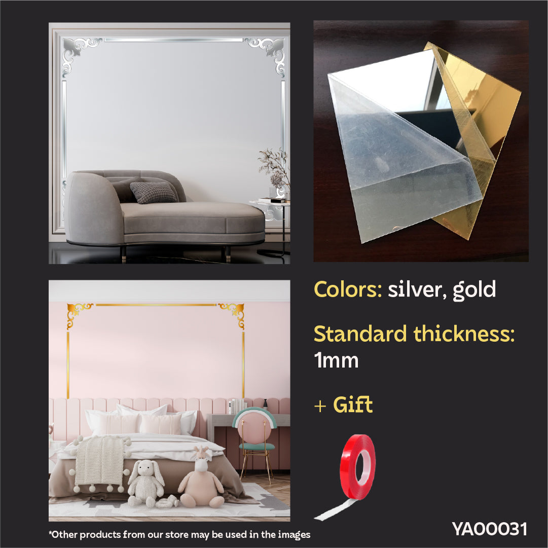 Play of Light and Space: DFA Corner Pattern Room Expanding Mirror 2pcs/4pcs (YA00031)