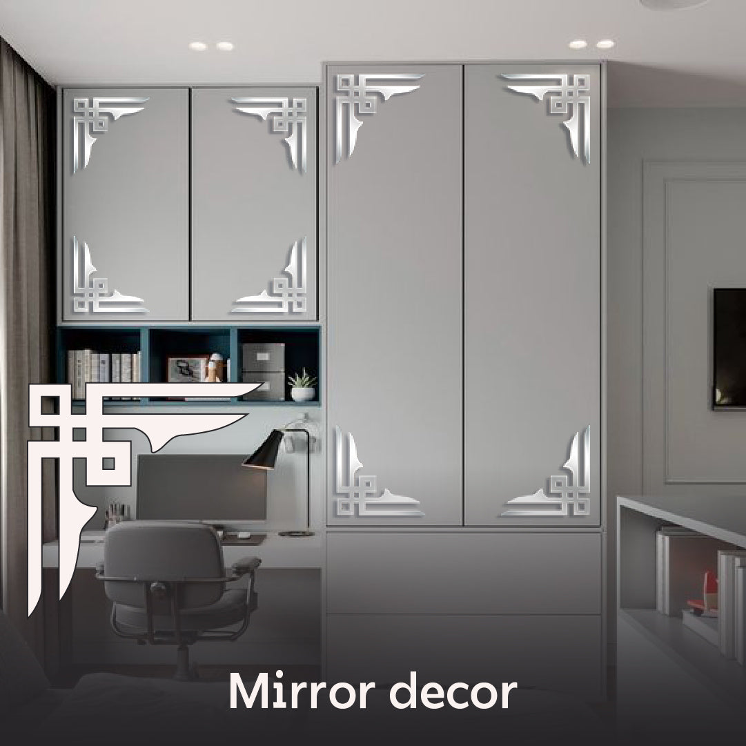 Exclusive Design: Top Quality Acrylic DFA Mirror Corner Pattern 2pcs/4pcs (YA00033)