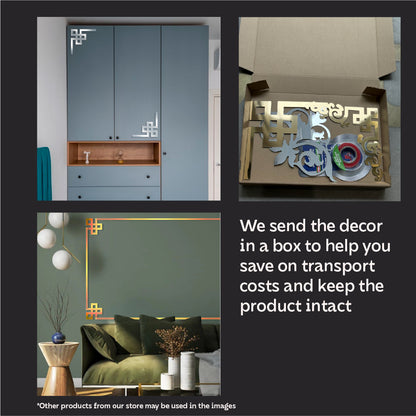 Create a unique interior with DFA Mirror Decor Corner Pattern 2pcs/4pcs (YA00036)
