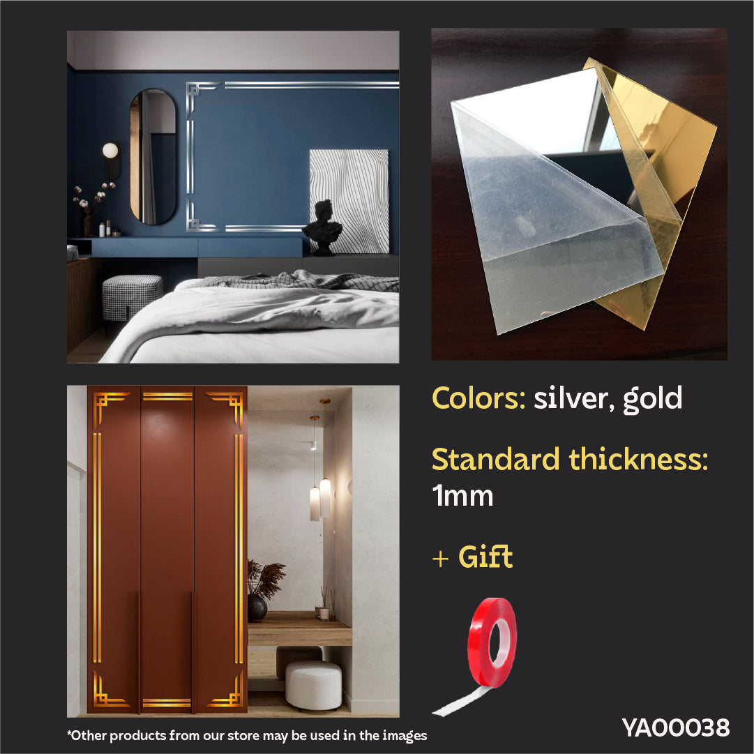 The Magic of Light in Your Interior: DFA Mirror Corner Patterns for Unique Design 2pcs/4pcs (YA00038)