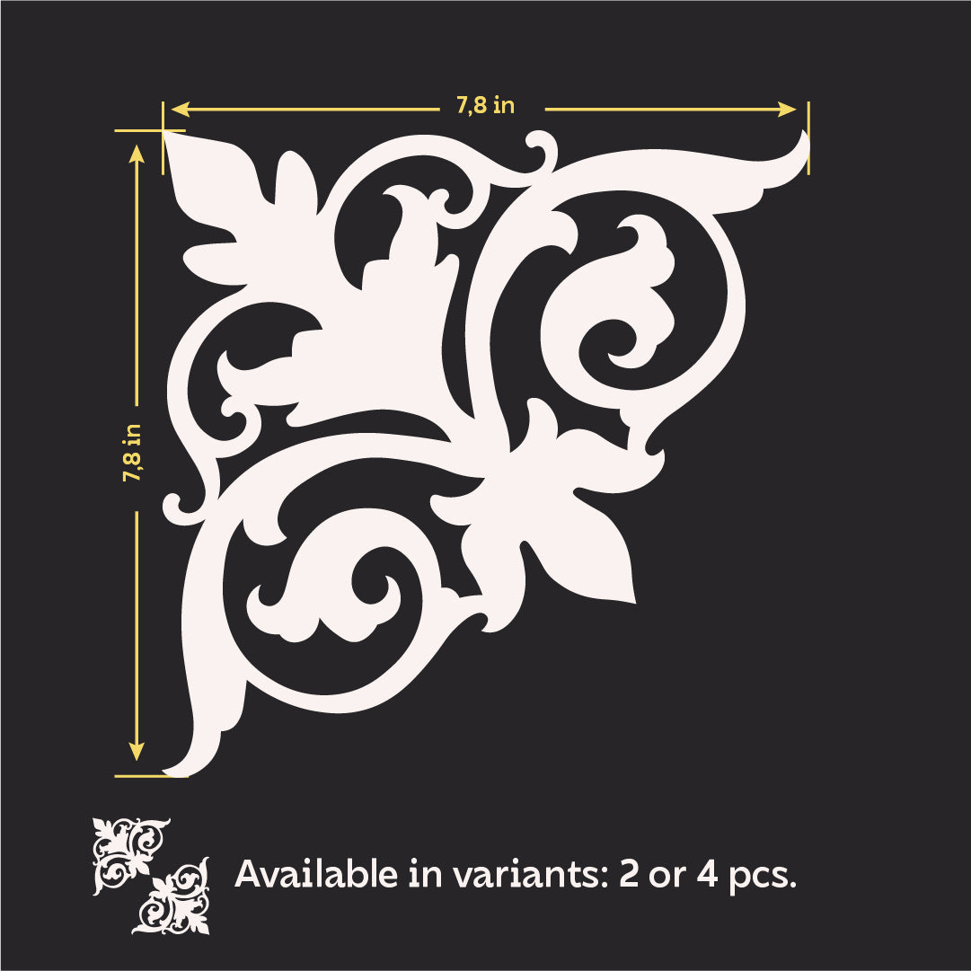DFA Mirror Decor Corner Pattern - The Art of Details in Your Space 2pcs/4pcs (YA00040)