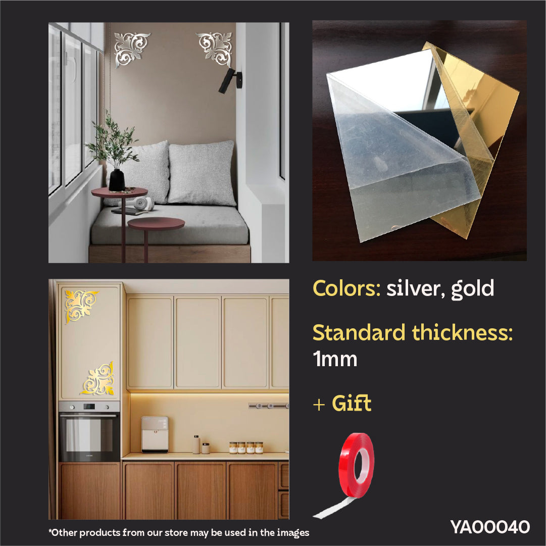 DFA Mirror Decor Corner Pattern - The Art of Details in Your Space 2pcs/4pcs (YA00040)