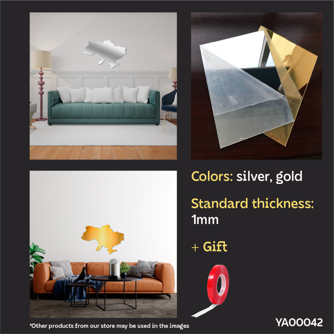 A stylish accent in your interior: Mirror decor Map of Ukraine DFA (YA00042)