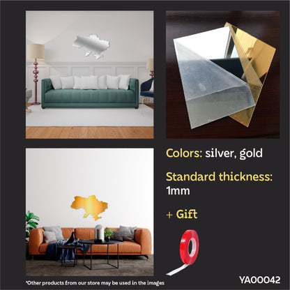 A stylish accent in your interior: Mirror decor Map of Ukraine DFA (YA00042)