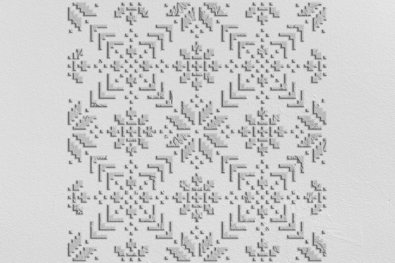 Authentic wall design: DFA stencil "Vysyvanka" for decorative plaster 0.3-1 mm (Z00054)
