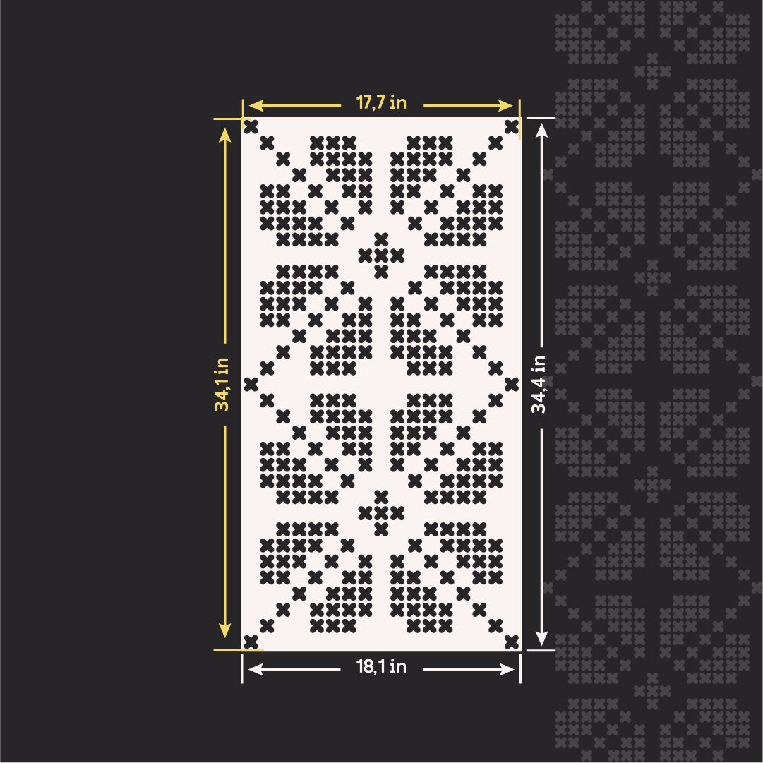 Ornament with character: "Embroidery" stencil for wall and furniture decoration 0.3-1 mm (Z00071)