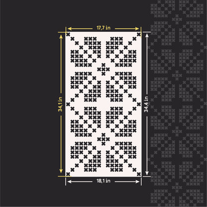 Ornament with character: "Embroidery" stencil for wall and furniture decoration 0.3-1 mm (Z00071)