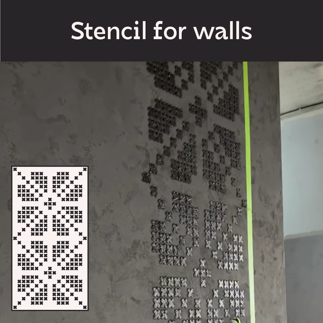 Ornament with character: "Embroidery" stencil for wall and furniture decoration 0.3-1 mm (Z00071)
