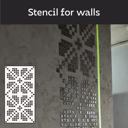Ornament with character: "Embroidery" stencil for wall and furniture decoration 0.3-1 mm (Z00071)