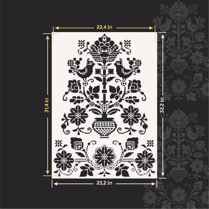 Stencil DFA Embroidery Tree of life: Ukrainian style for your home 0.3-1 mm (Z00072)