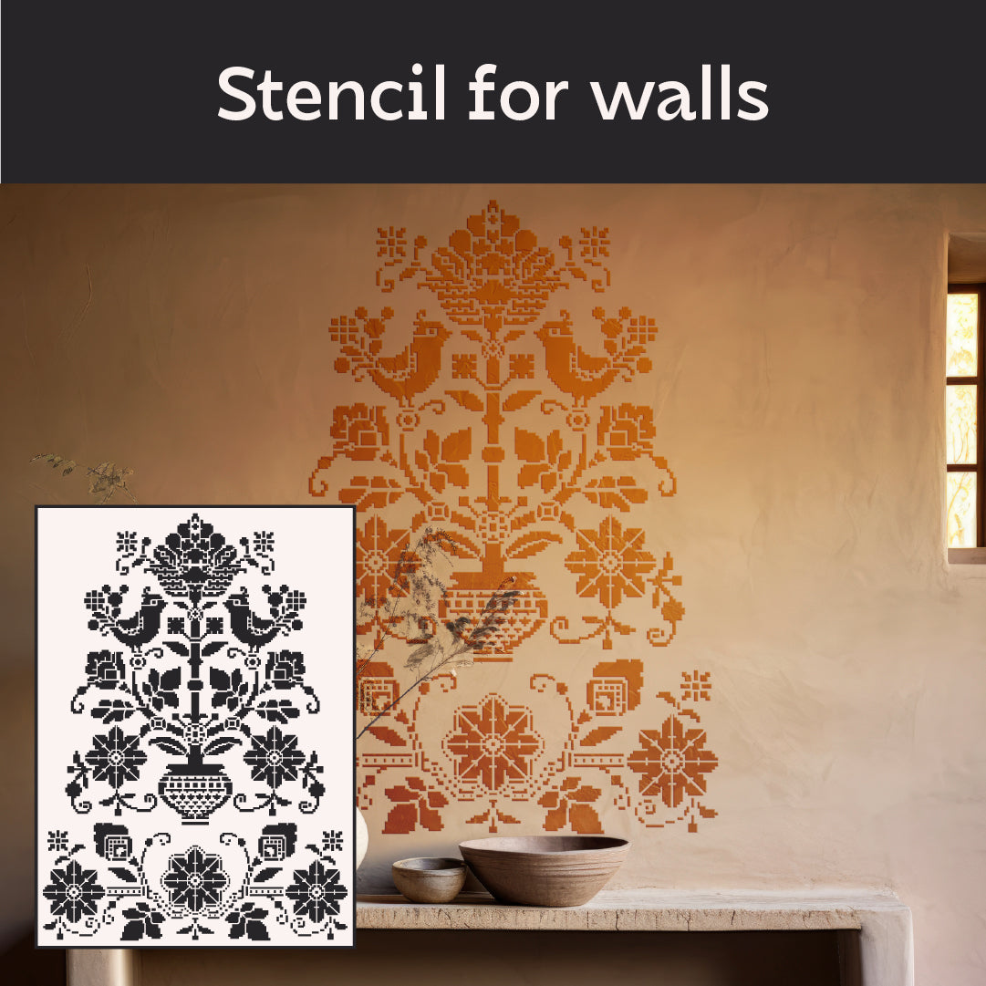 Stencil DFA Embroidery Tree of life: Ukrainian style for your home 0.3-1 mm (Z00072)