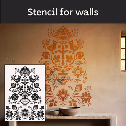 Stencil DFA Embroidery Tree of life: Ukrainian style for your home 0.3-1 mm (Z00072)