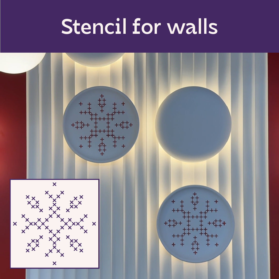 Ukrainian style in the interior: stencil DFA Vyshyvanka cross pattern 0.3-1 mm (Z00074)