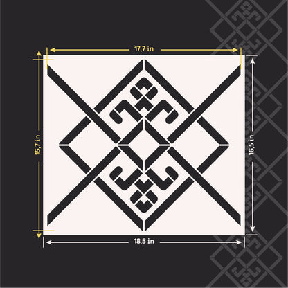 Ukrainian ornament: stencil DFA for decorative plaster and paint 0.3-1 mm (Z00075)