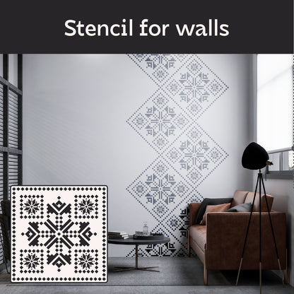 DFA Vyshyvanka Stencil: Perfect clarity of Ukrainian pattern with plaster or paint 0.3-1 mm (Z00080)