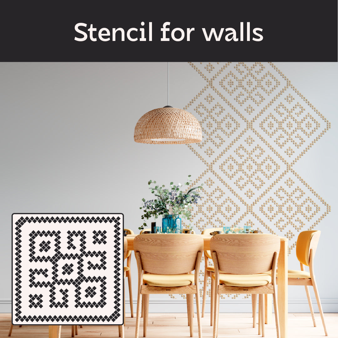 Ethnic decor made easy: DFA "Embroidery" stencil for interior and exterior 0.3-1 mm (Z00081)