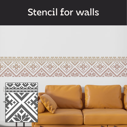 Traditional Ukrainian ornament: Vyshyvanka DFA stencil for exclusive decor 0.3-1 mm (Z00084)