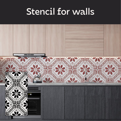 Decorative embroidery on walls using a DFA stencil 0.3-1 mm (Z00085)