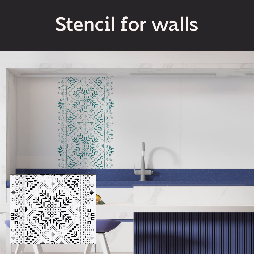 Patriotic decor: DFA Vyshyvanka stencil for plaster and paint 0.3-1 mm (Z00086)