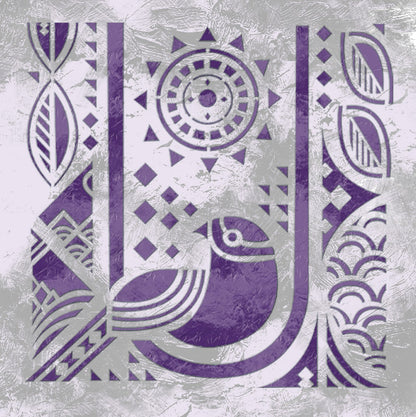 Reusable stencil Bird with geometry: Your exclusive for a unique interior 0.3-1 mm (J00071)
