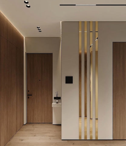 Set 3 Mirror Wall Decor Gauge Strips DFA (Golden stripes on the wall) Size 12.4m - 10-30mm (Y00003)