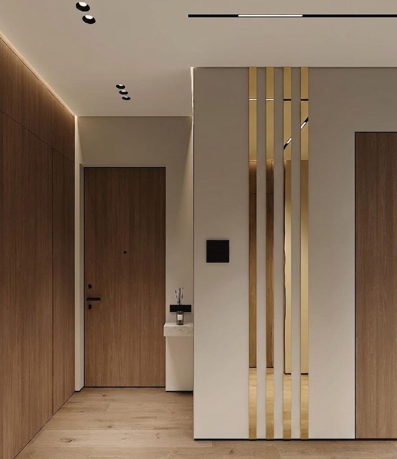 Set 2 Mirror Wall Decor Gauge Strips DFA (Golden stripes) Size 6.2m - 10/12/15/18/20/25/35/30mm (Y00002)
