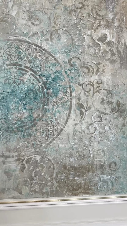 Set of 3 DFA stencils: Round, Oriental patterns and Damask – decorate your interior simply and beautifully 0.3-1 mm (N00149)
