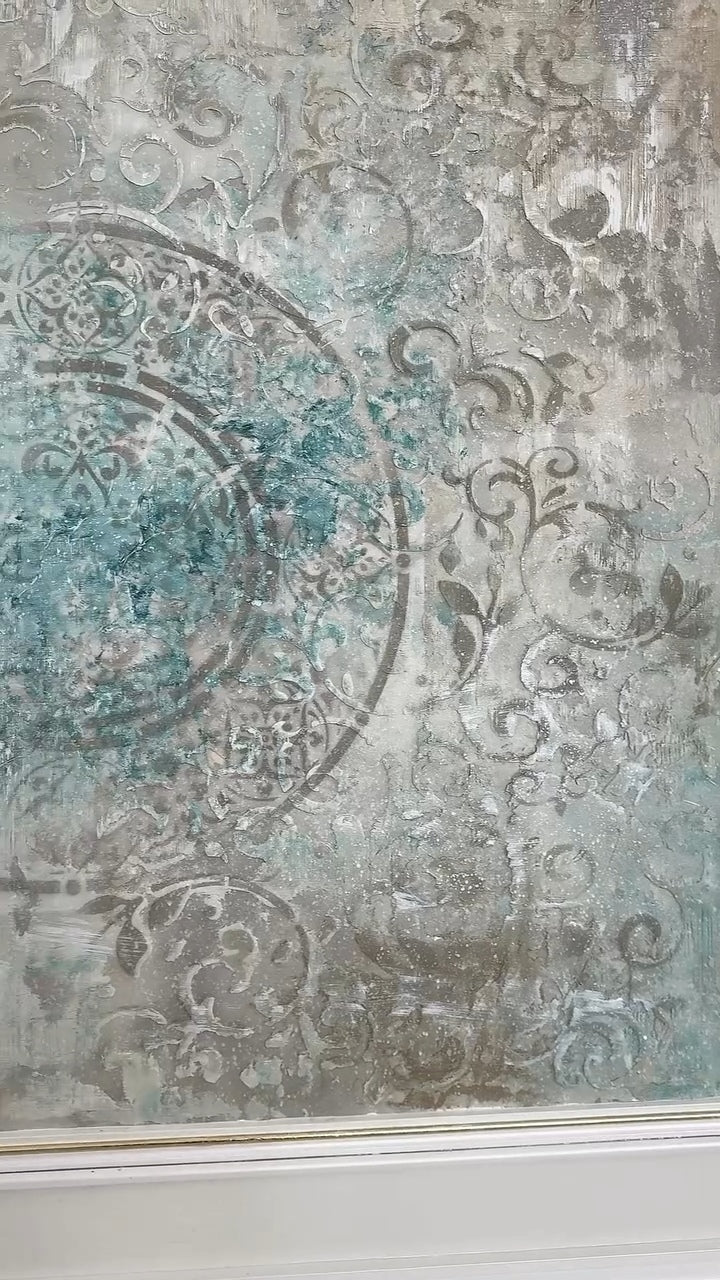 Set of 3 DFA stencils: Round, Oriental patterns and Damask – decorate your interior simply and beautifully 0.3-1 mm (N00149)