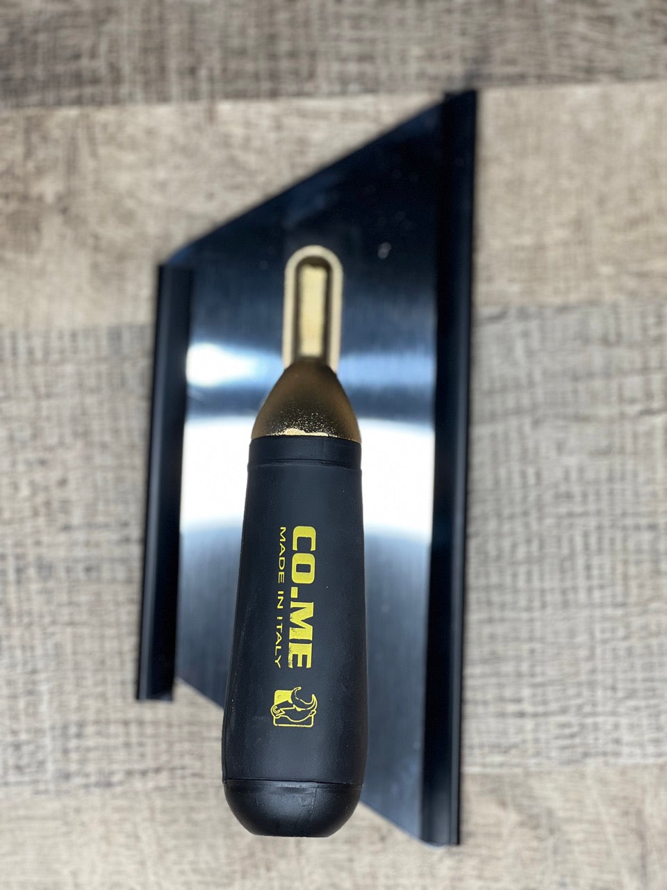 Trowel with rubber handle Limited Edition golden aluminum CO.ME 240*100 mm