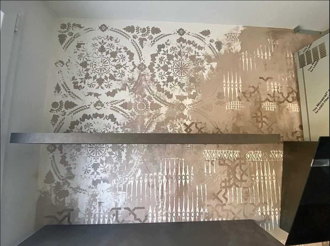 Wall decor stencil set DFA (Square 13 + Geometry 15 + Geometry 71) for plaster and paint 0.3-1 mm (N00096)