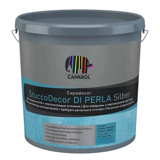 Decorative interior putty Caparol StuccoDecor Di Perla Silber acrylic velvet with metallic sheen, 1.25l