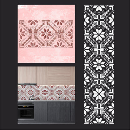 Decorative embroidery on walls using a DFA stencil 0.3-1 mm (Z00085)