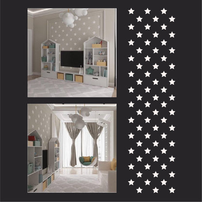 Decorative stencil DFA Stars - a stylish design for a children's room 0.3-1 mm (E00066)