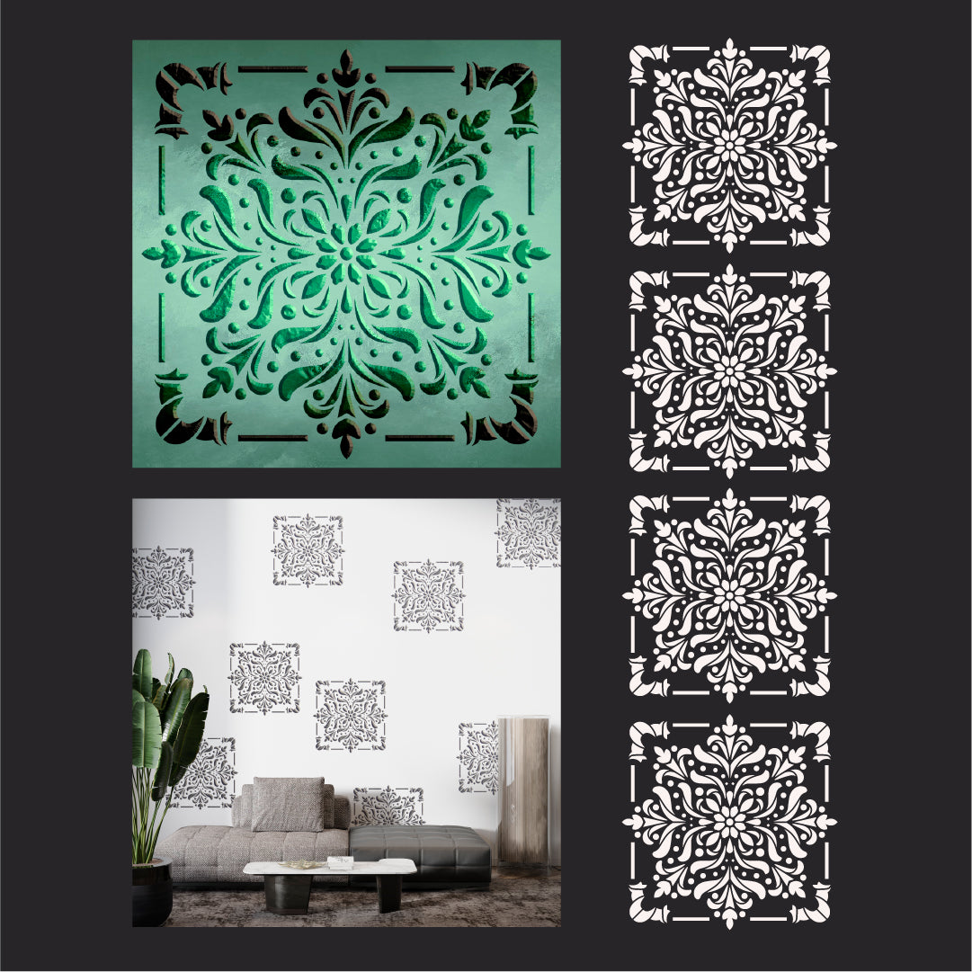 Decorate easily: stencil DFA Square pattern for your home 0.3-1 mm (K00123)
