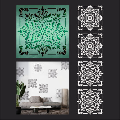 Decorate easily: stencil DFA Square pattern for your home 0.3-1 mm (K00123)