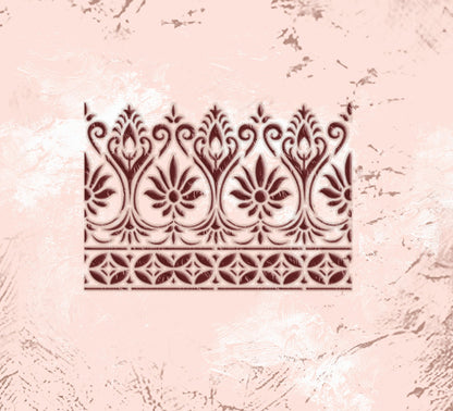 Reusable stencil DFA Border pattern for professional decor 0.3-1 mm (B00090)