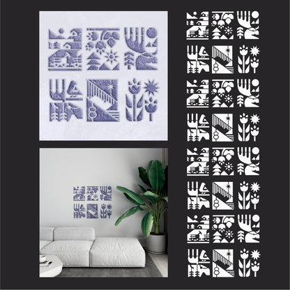 DFA Ethnic Natural Motifs Stencil: Easy Application, Professional Result 0.3-1 mm (P00172)