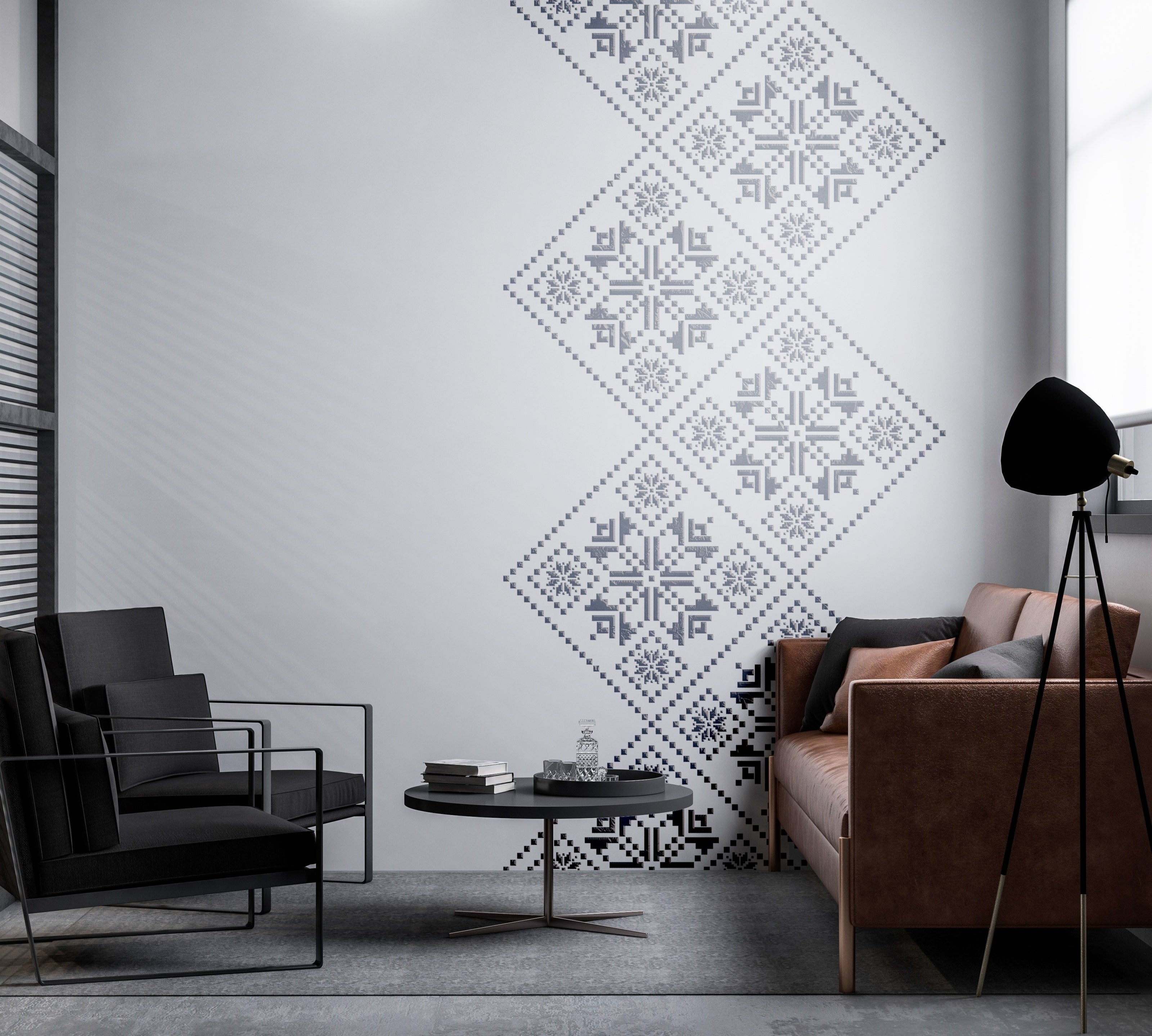 DFA Vyshyvanka Stencil: Perfect clarity of Ukrainian pattern with plaster or paint 0.3-1 mm (Z00080)