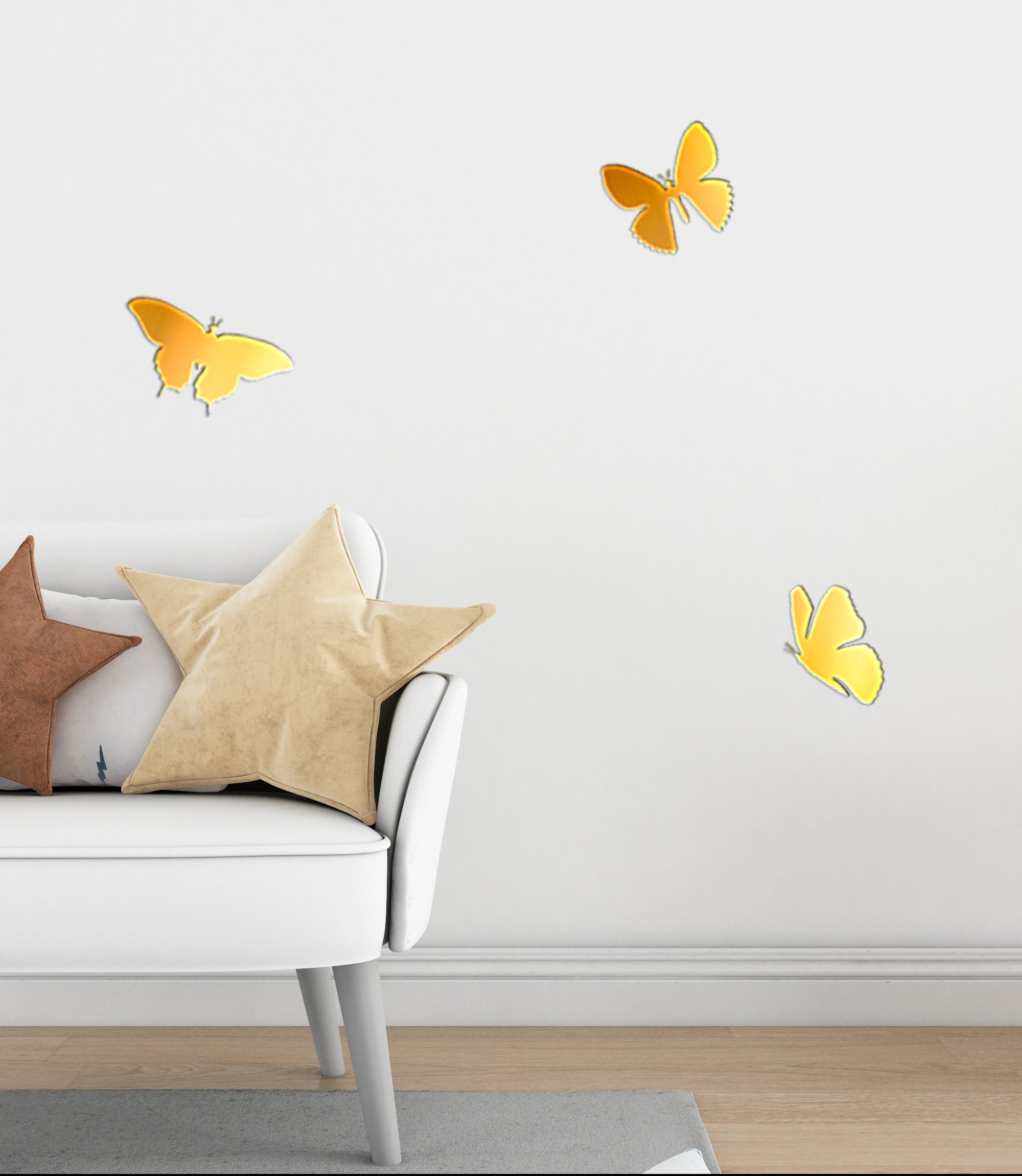 Mirror Butterflies DFA: Add lightness and light to your space, 3 pcs (YA00003)