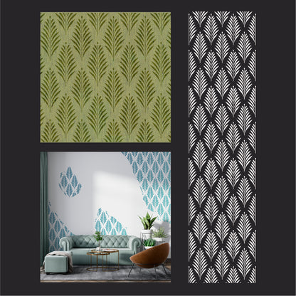 DFA Eco-Style Stencil Natural Leaf Ornament for Plaster and Paint 0.3-1mm (P00165)