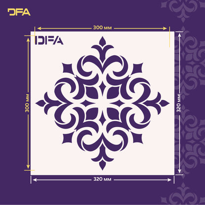 Exclusive ornament with DFA stencil Square pattern 0.3-1 mm (K00120)