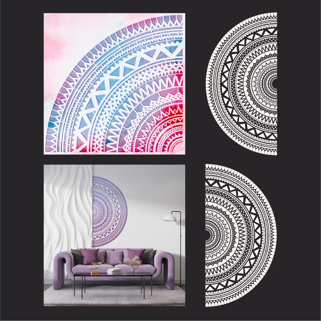Elegant and stylish stencil DFA Round pattern for wall painting 0.3-1mm (C00128)