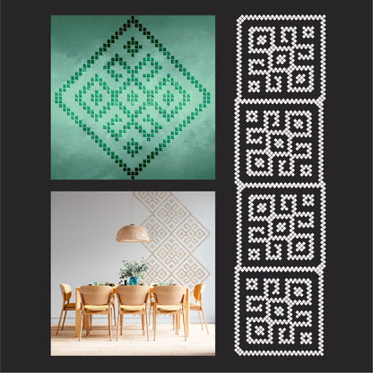 Ethnic decor made easy: DFA "Embroidery" stencil for interior and exterior 0.3-1 mm (Z00081)