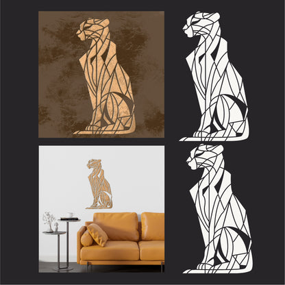 Geometric Big Cat – a striking DFA stencil for modern spaces 0.3-1 mm (J00074)
