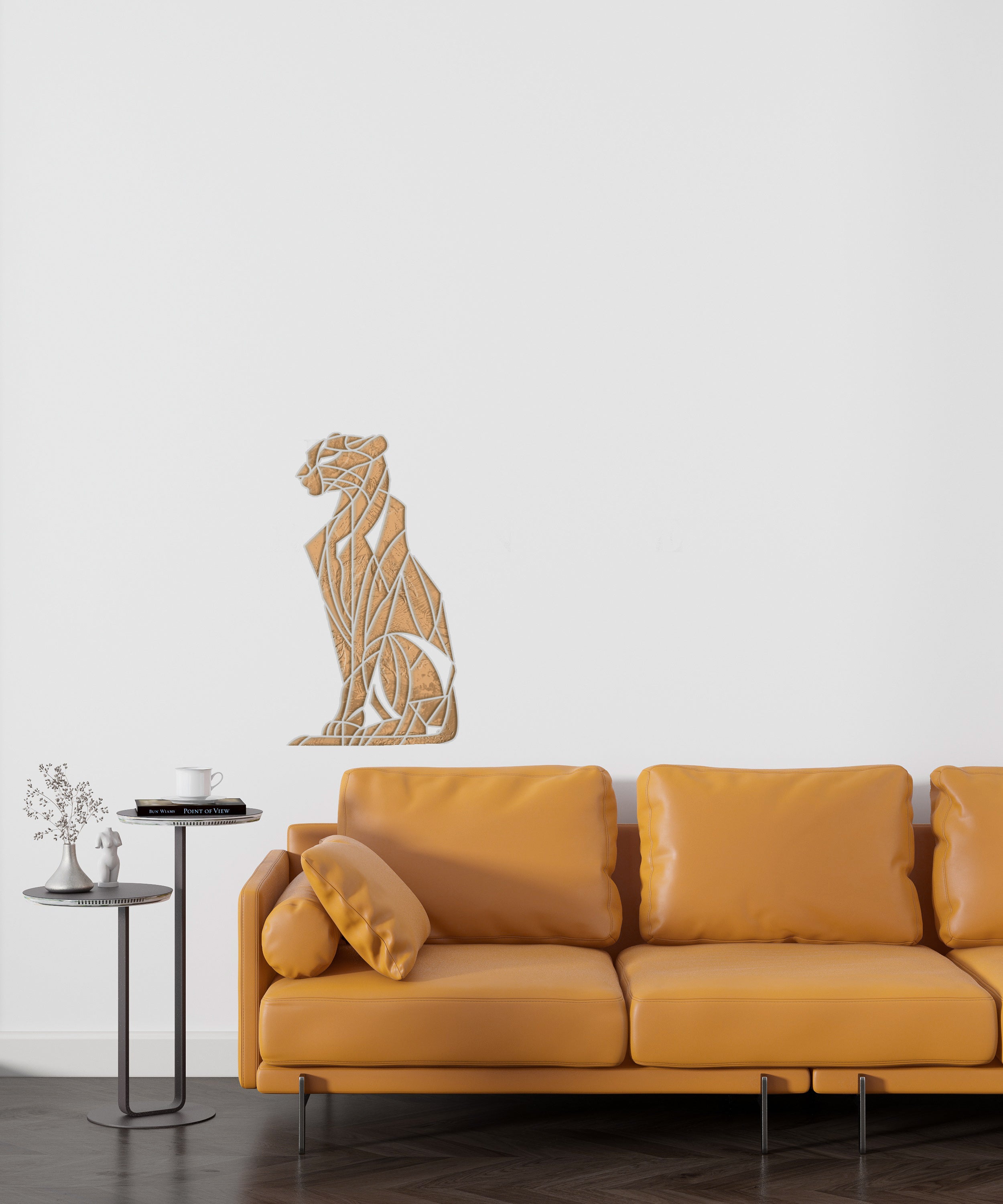 Geometric Big Cat – a striking DFA stencil for modern spaces 0.3-1 mm (J00074)