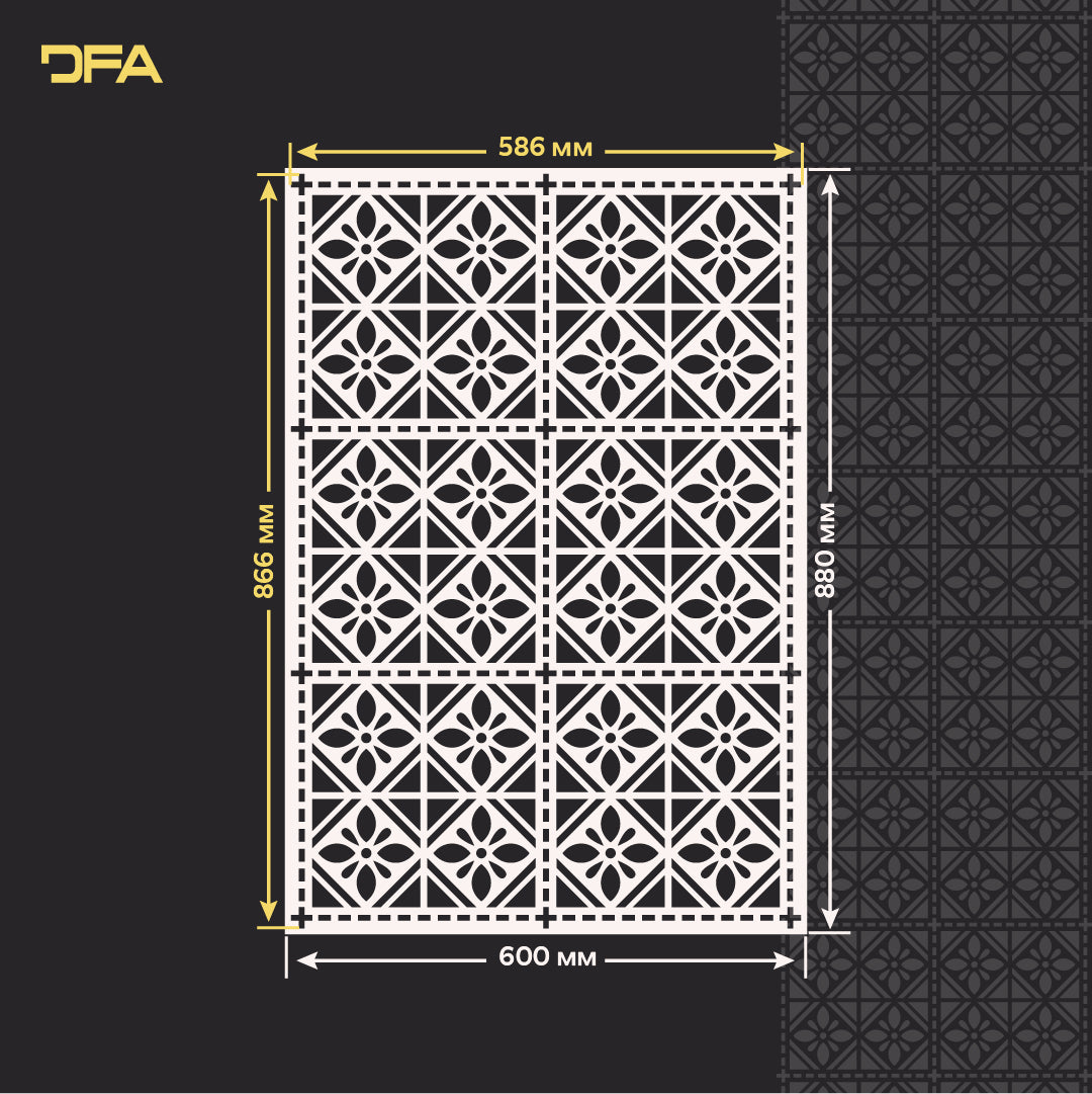 Geometric stencils DFA: Stylish ornaments for walls 0.3-1 mm (G00152)